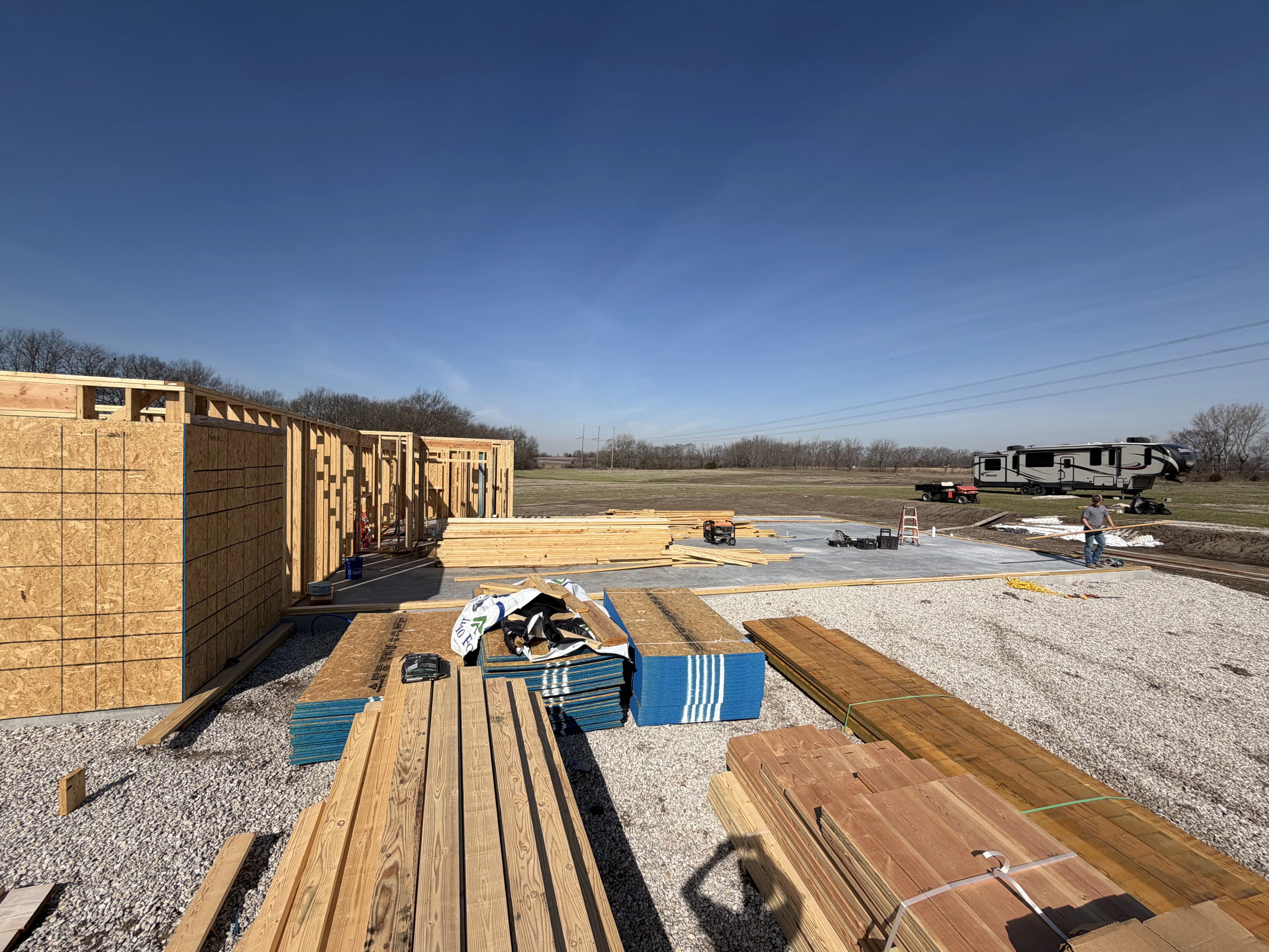 Complete-home framing captured as the structure takes shape.
